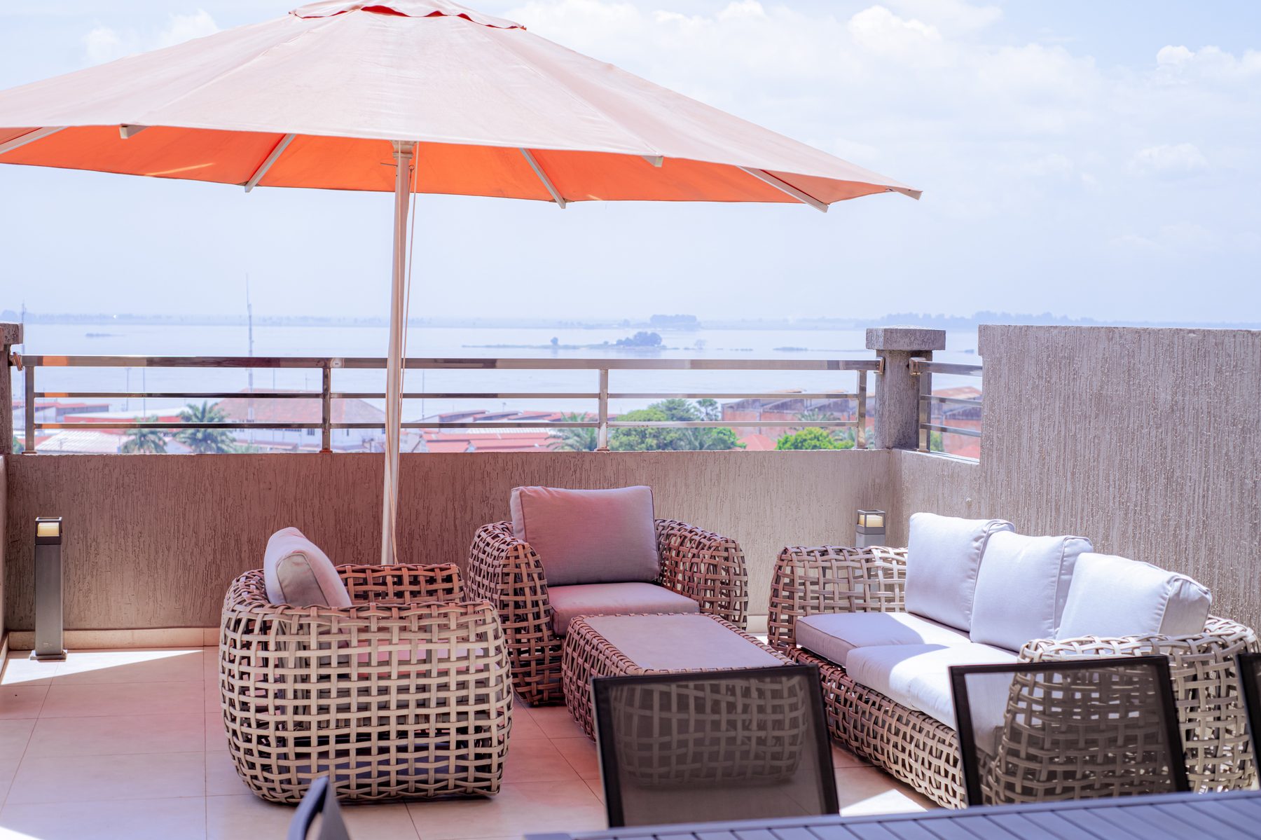 OBSIM rooftop terrace with view of the Congo River
